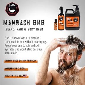 img 2 attached to 🧴 GIBS 3 in 1 Body Wash for Men with Tea Tree Oil - Beard, Hair Moisturizing, and Cleansing Liquid Body Wash (Available in 3 Sizes)