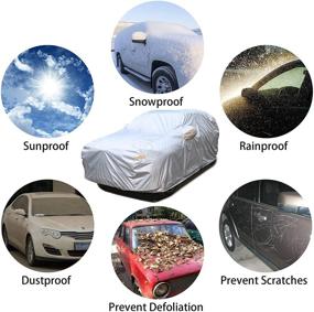 img 1 attached to 🚗 Andykuang SUV Car Cover for Automobiles - Waterproof All Weather Outdoor Cover - Full Exterior Protection from Rain, Sun, and UV - Zipper Closure - Universal Fit for SUVs (176"-193")