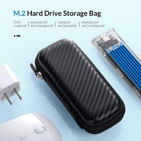 img 4 attached to ORICO Portable Hard Drive Case for M.2 NVMe/SATA Enclosure, Shockproof EVA Carrying Case for SD Memory Cards, Charger, Data Cable, Earphone and More - M.2PH01