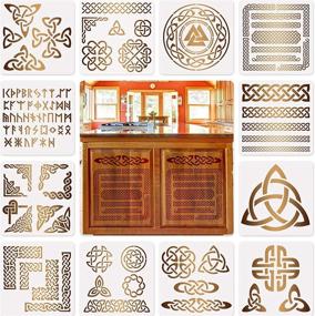 img 4 attached to Versatile Viking Celtic Knot Stencils: Enhance Scrapbooking, Drawing, Tracing, DIY Décor