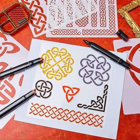 img 1 attached to Versatile Viking Celtic Knot Stencils: Enhance Scrapbooking, Drawing, Tracing, DIY Décor