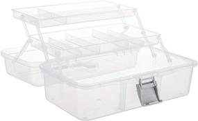 img 2 attached to 12-Inch 3-Layer Plastic Craft Organizer Box Storage Container by Tosnail - Ideal for Sewing, Painting, and Arts - Clear