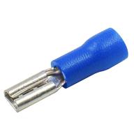 🔵 pack of 100 baomain blue female insulated spade wire connector electrical crimp terminal 16-14 awg 2.8 x 0.5mm fdd 2-110 logo