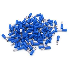 img 1 attached to 🔵 Pack of 100 Baomain Blue Female Insulated Spade Wire Connector Electrical Crimp Terminal 16-14 AWG 2.8 x 0.5mm FDD 2-110