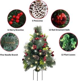 img 2 attached to 30-inch Pre-lit Outdoor Christmas Tree with Decorations for Yard Porch - Lighted Small Xmas Tree for Pathway Lawn Decoration - By 4E's Novelty