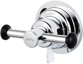 img 3 attached to 🔧 JiePai Chrome Suction Cup Towel Holder – Removable Bathroom Towel Rack with Vacuum Suction Cup Hooks for Towel, Bath Robe, Coat, and Loofah – Drill-Free