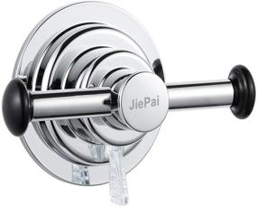 img 4 attached to 🔧 JiePai Chrome Suction Cup Towel Holder – Removable Bathroom Towel Rack with Vacuum Suction Cup Hooks for Towel, Bath Robe, Coat, and Loofah – Drill-Free