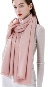 img 3 attached to Womens Pashmina Scarves in Various Colors - Fashionable Women's Accessories for Scarves & Wraps