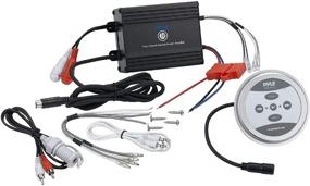 img 1 attached to Pyle PLMRMBT5B: Weatherproof Bluetooth Marine Amplifier - 600W Power, 2 Channel Wireless Amp for Stereo Speaker, Waterproof Design, RCA/AUX/MP3 Input