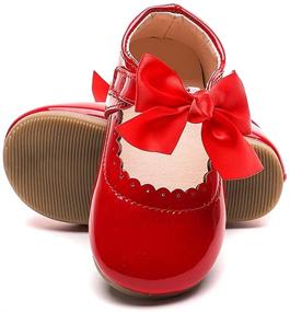 img 1 attached to 👶 E-FAK Baby Girls Mary Jane Flats with Bowknot - Non-Slip Toddler First Birthday Outfit - Girl First Walkers - Princess Wedding Dress Shoes