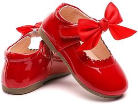 img 2 attached to 👶 E-FAK Baby Girls Mary Jane Flats with Bowknot - Non-Slip Toddler First Birthday Outfit - Girl First Walkers - Princess Wedding Dress Shoes