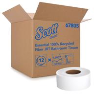 🧻 scott essential jumbo roll jr. commercial toilet paper (67805), 100% recycled fiber, 2-ply, white, 12 rolls/case, 1000' / roll: high-quality eco-friendly toilet paper solution for commercial use logo