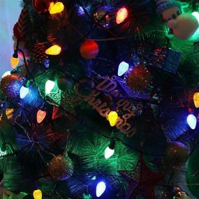 img 3 attached to 🎄 DEWENWILS 33.3ft 50 LED Christmas Lights: Multi Color Outdoor Decor for Tree, Patio, Garden & Yard [Green Wire, UL Listed]