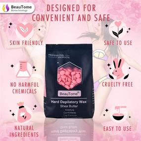 img 2 attached to 🌸 BeauTome Hard Wax Beans: Fast and Gentle Coarse Hair Removal, 92% Effectiveness, No Pain or Skin Burn, Non-Strip, Allergen-Free, for Arms, Legs, Back, Chest (Pink-300g)