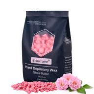 🌸 beautome hard wax beans: fast and gentle coarse hair removal, 92% effectiveness, no pain or skin burn, non-strip, allergen-free, for arms, legs, back, chest (pink-300g) logo