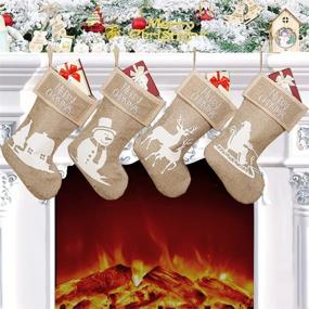 img 3 attached to LSXD Christmas Stockings Reindeer Decorations Seasonal Decor