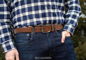 img 3 attached to 👔 Chaoren Leather Ratchet Belt: Exceptional Comfort & Adjustable Fit for Men's Accessories