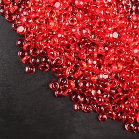 img 2 attached to 💎 PMLAND Acrylic Flat Marbles: 3500+ Pcs 6mm Diameter – Versatile Vase Fillers, Wedding Decor, Crafts – Red
