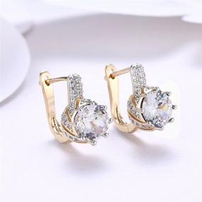 img 2 attached to Sparkling Zirconia Leverback Earrings: Hypoallergenic Jewelry for Romantic Girls