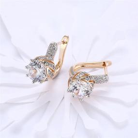 img 1 attached to Sparkling Zirconia Leverback Earrings: Hypoallergenic Jewelry for Romantic Girls