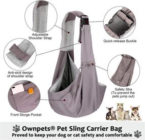 img 2 attached to OWNPETS Pet Sling Carrier Bag - Safe & Comfortable for Small Cats & Dogs (10-15lb), Adjustable, Ideal for Daily Walks, Outdoor Activities and Weekend Adventures