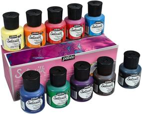 img 4 attached to 🎨 PEBEO 269000 Setasilk Silk Painting Set, Variety of 10 Assorted 45ml Jars in Sturdy Cardboard Box