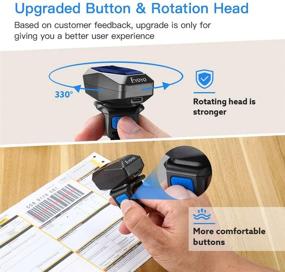 img 2 attached to 📱 Enhanced Eyoyo 1D Wireless Ring Barcode Scanner Bluetooth, 3-in-1 USB Wired Inventory Bar Code Scanner Rapid Scanning Portable Mini Finger Barcode Reader for Tablet iPhone iPad Android Windows Mac