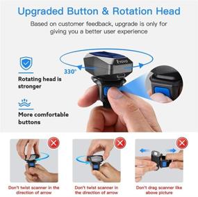 img 3 attached to Усовершенствованный беспроводной кольцевой штрих-кодовый сканер Eyoyo 1D Bluetooth, 3-в-1 USB проводной сканер штрих-кодов для инвентаризации с быстрым сканированием, портативный мини-сканер штрих-кодов для пальцев для планшетов iPhone iPad Android Windows Mac.