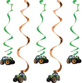 img 1 attached to 🚜 Multicolor Tractor Time Hanging Decorations - Pack of 5 by Creative Converting