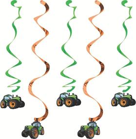 img 3 attached to 🚜 Multicolor Tractor Time Hanging Decorations - Pack of 5 by Creative Converting