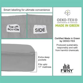 img 1 attached to 🛏️ Queen 500 TC Cotton Sateen Sheet Set - Luxurious Pure Cotton, Ultra-Soft, Extra Deep Pocket with TightFit Elastic - Fits Mattress up to 17 inches - The Village Range (Light Grey, 4 pcs)