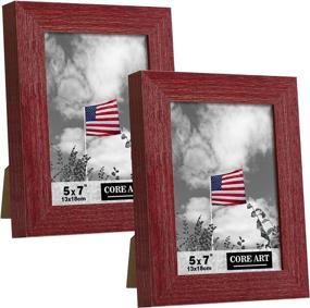 img 4 attached to Stylish and Versatile: CORE ART 5x7 Rustic Red Picture Frame Set of 2 - Showcase Your Photos with High Definition Glass, Wall/Tabletop Display