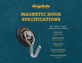 img 2 attached to Magnetic Swivel Hooks 75914: Organize and Hang with SnapSafe Convenience!