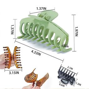 img 1 attached to Большие зажимы для волос: 8 шт. нержавеющих больших зажимов для толстых волос - прочные зажимы для женщин и девочек.
