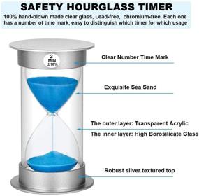 img 3 attached to ⏳ 2 Minute Hourglass Timer - Perfect for Kids, Games, Classroom, and Toothbrush Timing | Blue Sand Sand Timer