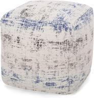 boho fabric cube pouf - christopher knight home hannah hand-loomed, multi-color logo