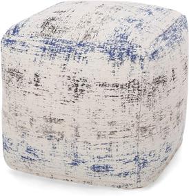 img 4 attached to Boho Fabric Cube Pouf - Christopher Knight Home Hannah Hand-Loomed, Multi-Color