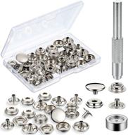 🧷 convenient snap fastener kit: 12 sets of press studs button with installation tools for clothes, bags, jeans, fabrics, and leather craft (silver) logo