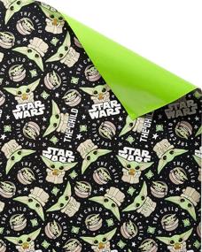 img 3 attached to Premium American Greetings Star Wars Mandalorian Wrapping Paper 🧙 featuring The Child/Baby Yoda - 1 Roll, 75 sq. ft.
