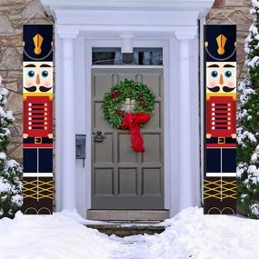 img 3 attached to 🎅 Life Size Soldier Model Nutcracker Banners - 72 Inches Front Door Signs, Xmas Decor Hanging Banner for Wall, Outdoor/Indoor Home Party Yard Holiday Christmas Decorations - Nutcracker Christmas Decorations