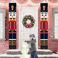 🎅 life size soldier model nutcracker banners - 72 inches front door signs, xmas decor hanging banner for wall, outdoor/indoor home party yard holiday christmas decorations - nutcracker christmas decorations logo