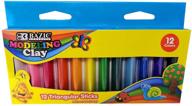12-colored modeling clay sticks - reusable and non-drying, triangular shaped for effortless 3d projects (1) logo