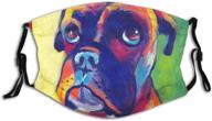 boxer dog animal face mask | washable reusable bandana with filter pocket | fabric balaclava mask with 2 pcs filter logo