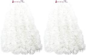 img 2 attached to 🎉 2 Packs White Super Duper Thick Tinsel Garland: 50 Ft Total, Double the Fun!