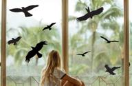 🐦 black bird stickers for glass door protection - anti-collision window alert silhouettes to prevent bird collisions and save birds (9 silhouettes) logo