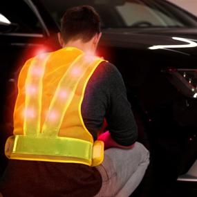 img 3 attached to 🔆 kwmobile LED Light Safety Vest - High Visibility Waistcoat with Reflective Stripes and Night Traffic Warning Reflector Clothing