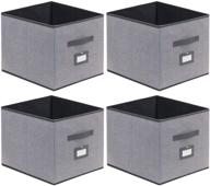 📦 organize with ease: onlyeasy cloth storage bins - 4-pack linen-like grey cubes with dual handles, foldable & spacious - ideal for shelves, 13 x 15 x 13 inch logo