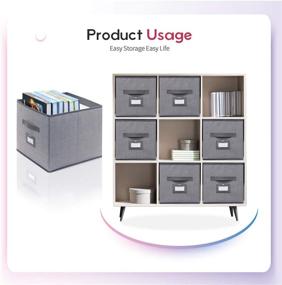 img 1 attached to 📦 Organize with Ease: Onlyeasy Cloth Storage Bins - 4-Pack Linen-Like Grey Cubes with Dual Handles, Foldable & Spacious - Ideal for shelves, 13 x 15 x 13 inch