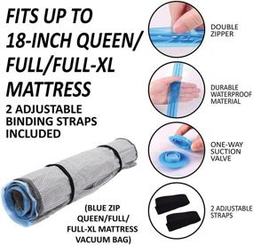img 2 attached to Queen/Full/Full-XL Foam Mattress Storage Bag with Blue Zipper, Vacuum Seal Bag