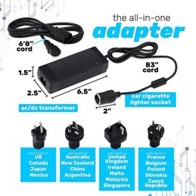 img 3 attached to 🔌 HomeryGardens AC to DC Converter: UL Listed Cigarette Lighter Socket with 4 International Adapters - Ideal for Car Vacuum Cleaners, Refrigerators, and More (10A/120W/100-240V to 12V)